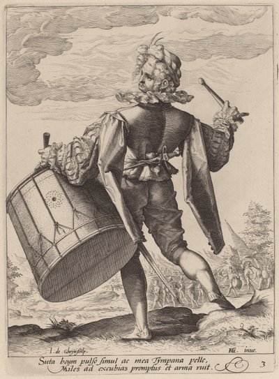 Trommler, graviert von Jacques II de Gheyn, 1587 von Hendrik Goltzius